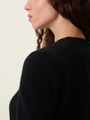 kadın bisiklet yaka kazak, triko, yün, siyah