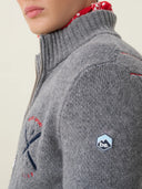 Chalet 05: Fermuarlı Gri Triko Erkek Hırka