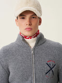 Chalet 05: Fermuarlı Gri Triko Erkek Hırka