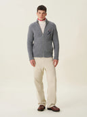 Chalet 05: Fermuarlı Gri Triko Erkek Hırka