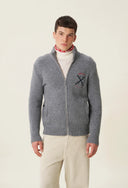 Chalet 05: Fermuarlı Gri Triko Erkek Hırka