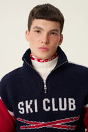 Chalet 06: كنزة تريكو بياقة قائمة وسحّاب نصفي