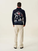 Chalet 05: Men’s Navy Zip-Up Knit Cardigan