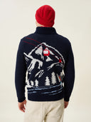 Chalet 05: Men’s Navy Zip-Up Knit Cardigan