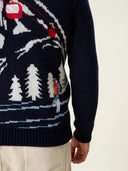 Chalet 05: Men’s Navy Zip-Up Knit Cardigan