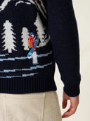 Chalet 05: Men’s Navy Zip-Up Knit Cardigan