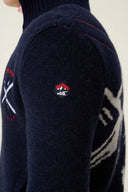 Chalet 05: Men’s Navy Zip-Up Knit Cardigan