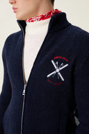 Chalet 05: Men’s Navy Zip-Up Knit Cardigan