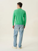 erkek bisiklet yaka kazak, triko, yün, yeşil