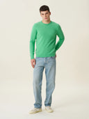 erkek bisiklet yaka kazak, triko, yün, yeşil