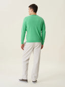 erkek v yaka kazak, triko, yün, yeşil