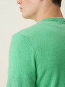 erkek v yaka kazak, triko, yün, yeşil